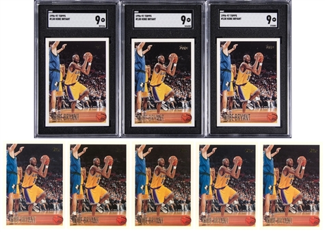 1996 Topps #138 Kobe Bryant Rookie Card Lot of (8) Featuring (3) - SGC MT 9 